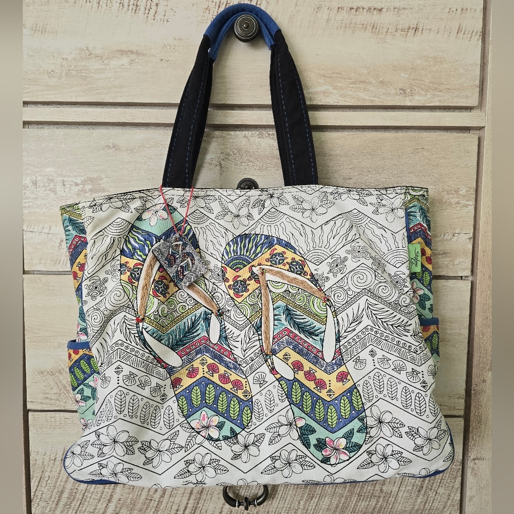 Stephanie kiker flip flops beach bag